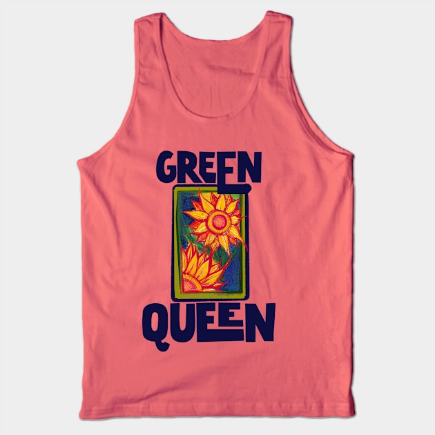 Green Queen Sunflower Patch Tank Top by bubbsnugg